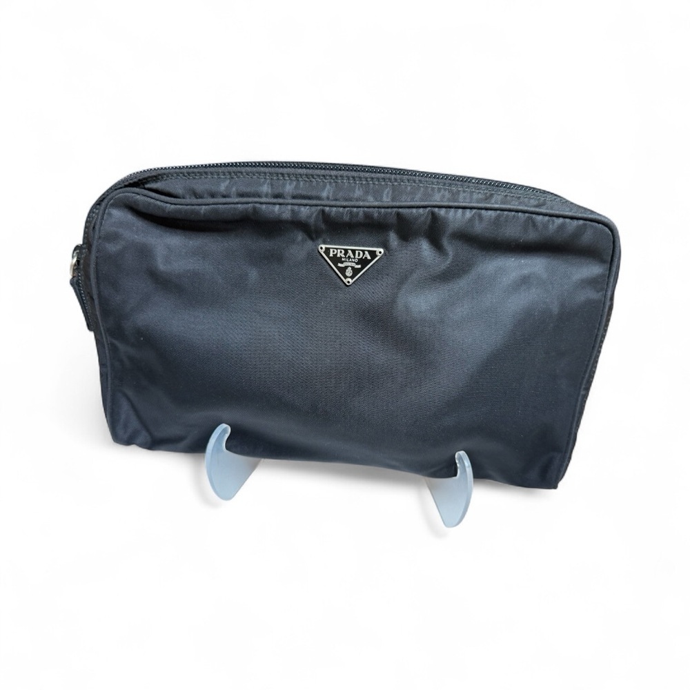 Prada Nylon Pouch Cosmetic Case Black Made in Italy